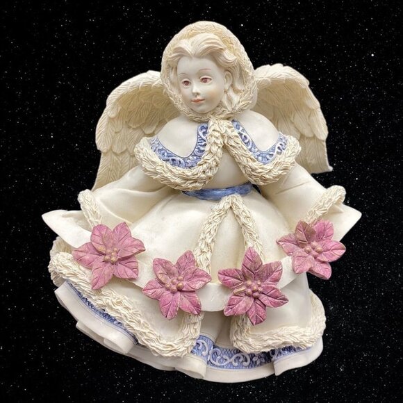 2002 Sarah’s Angel Resin Holly December Angel Figurine 5”T 4.5”W - Picture 1 of 6
